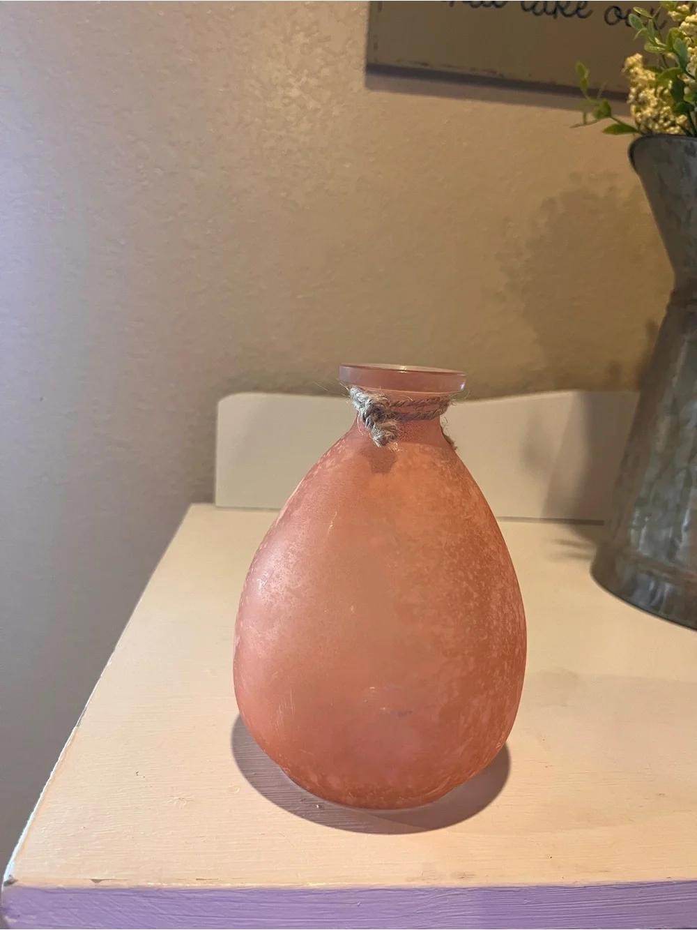 Decorative Peach Glass Bud Vase - Home Accents